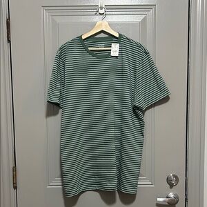 J. Crew Men's Green Striped Tee